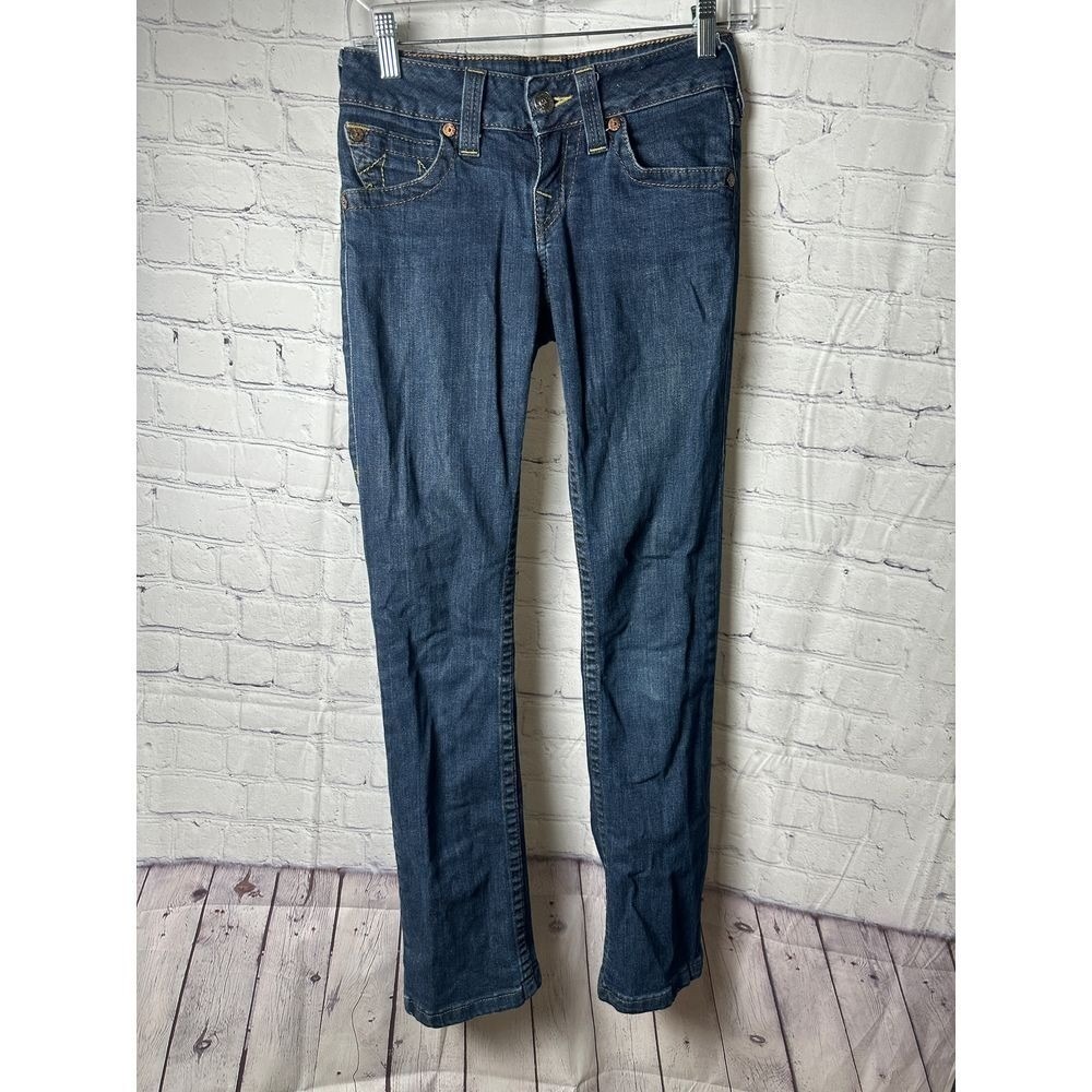 True Religion Hi-Rise Bootcut Jeans Dark Wash Size 26 Made in USA Y2K Denim